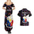 Custom Philippines Football Couples Matching Summer Maxi Dress and Hawaiian Shirt 2023 World Cup Go Filipinas Feather Black Version - Wonder Print Shop