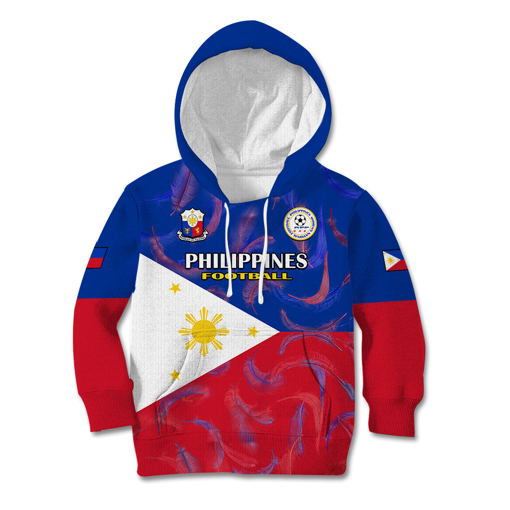 Philippines Football Kid Hoodie 2023 World Cup Go Filipinas Feather Flag Version - Wonder Print Shop