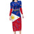 Philippines Football Long Sleeve Bodycon Dress 2023 World Cup Go Filipinas Feather Flag Version - Wonder Print Shop