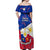 Philippines Football Off Shoulder Maxi Dress 2023 World Cup Go Filipinas Feather Flag Version - Wonder Print Shop