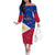 Philippines Football Off The Shoulder Long Sleeve Dress 2023 World Cup Go Filipinas Feather Flag Version - Wonder Print Shop