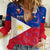 Philippines Football Women Casual Shirt 2023 World Cup Go Filipinas Feather Flag Version - Wonder Print Shop