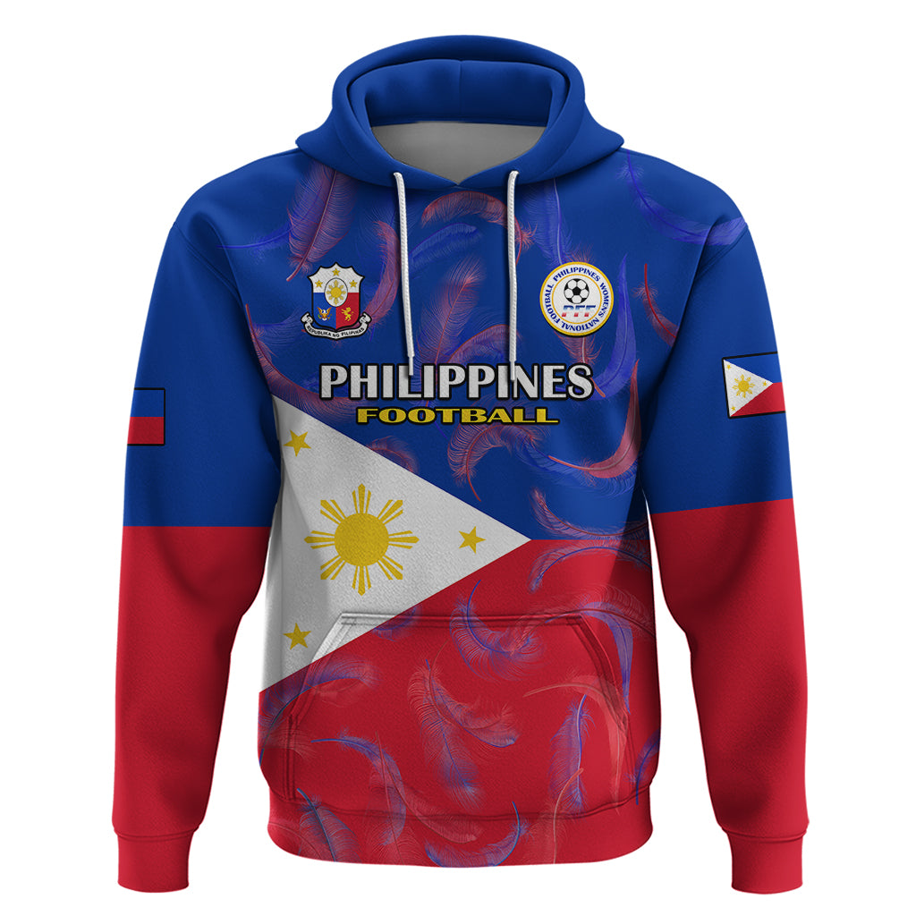 Custom Philippines Football Hoodie 2023 World Cup Go Filipinas Feather Flag Version - Wonder Print Shop