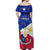 Custom Philippines Football Off Shoulder Maxi Dress 2023 World Cup Go Filipinas Feather Flag Version - Wonder Print Shop