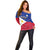 Custom Philippines Football Off Shoulder Sweater 2023 World Cup Go Filipinas Feather Flag Version - Wonder Print Shop