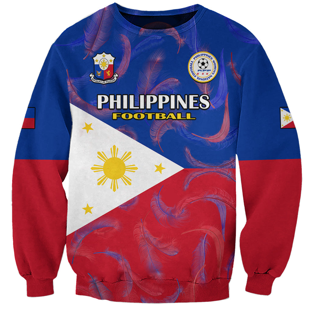 Custom Philippines Football Sweatshirt 2023 World Cup Go Filipinas Feather Flag Version - Wonder Print Shop