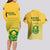 South Africa Soccer Couples Matching Long Sleeve Bodycon Dress and Hawaiian Shirt 2023 World Cup Go Banyana Banyana Yellow - Wonder Print Shop