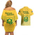 South Africa Soccer Couples Matching Off Shoulder Short Dress and Hawaiian Shirt 2023 World Cup Go Banyana Banyana Yellow - Wonder Print Shop