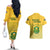 South Africa Soccer Couples Matching Off The Shoulder Long Sleeve Dress and Hawaiian Shirt 2023 World Cup Go Banyana Banyana Yellow - Wonder Print Shop