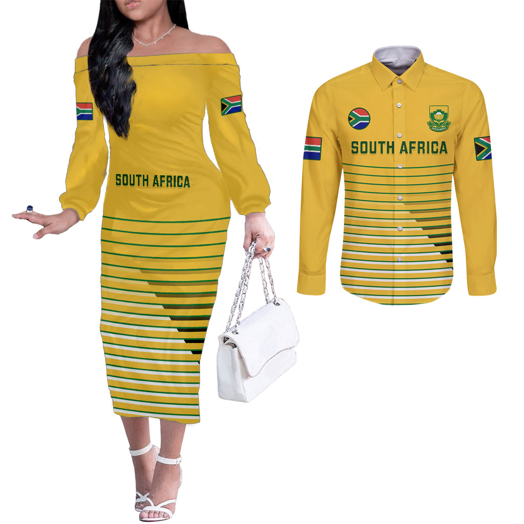 south-africa-soccer-couples-matching-off-the-shoulder-long-sleeve-dress-and-long-sleeve-button-shirts-2023-world-cup-go-banyana-banyana-yellow