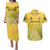 South Africa Soccer Couples Matching Puletasi Dress and Hawaiian Shirt 2023 World Cup Go Banyana Banyana Yellow - Wonder Print Shop