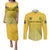 South Africa Soccer Couples Matching Puletasi Dress and Long Sleeve Button Shirts 2023 World Cup Go Banyana Banyana Yellow - Wonder Print Shop