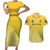 South Africa Soccer Couples Matching Short Sleeve Bodycon Dress and Hawaiian Shirt 2023 World Cup Go Banyana Banyana Yellow - Wonder Print Shop