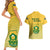 South Africa Soccer Couples Matching Short Sleeve Bodycon Dress and Hawaiian Shirt 2023 World Cup Go Banyana Banyana Yellow - Wonder Print Shop