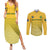 South Africa Soccer Couples Matching Summer Maxi Dress and Long Sleeve Button Shirts 2023 World Cup Go Banyana Banyana Yellow - Wonder Print Shop