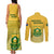 South Africa Soccer Couples Matching Tank Maxi Dress and Long Sleeve Button Shirts 2023 World Cup Go Banyana Banyana Yellow - Wonder Print Shop