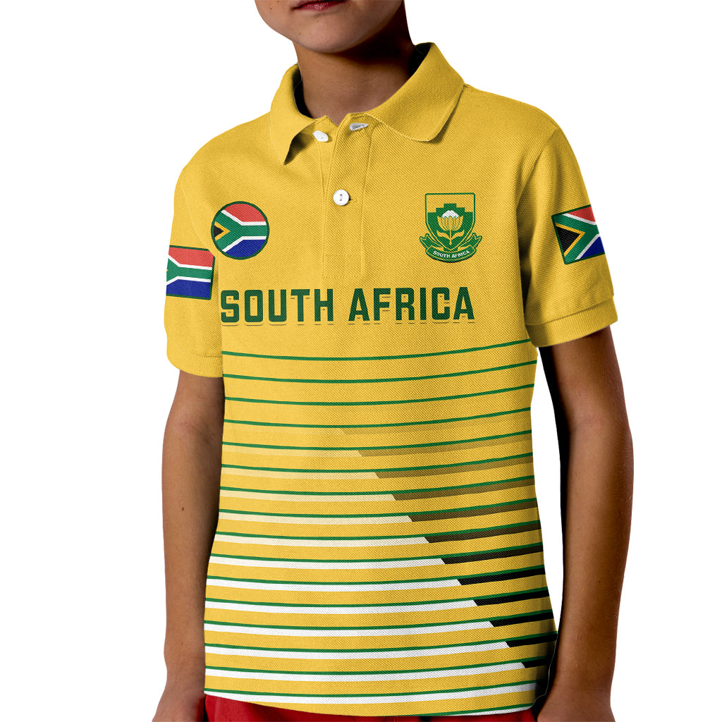 South Africa Soccer Kid Polo Shirt 2023 World Cup Go Banyana Banyana Yellow - Wonder Print Shop