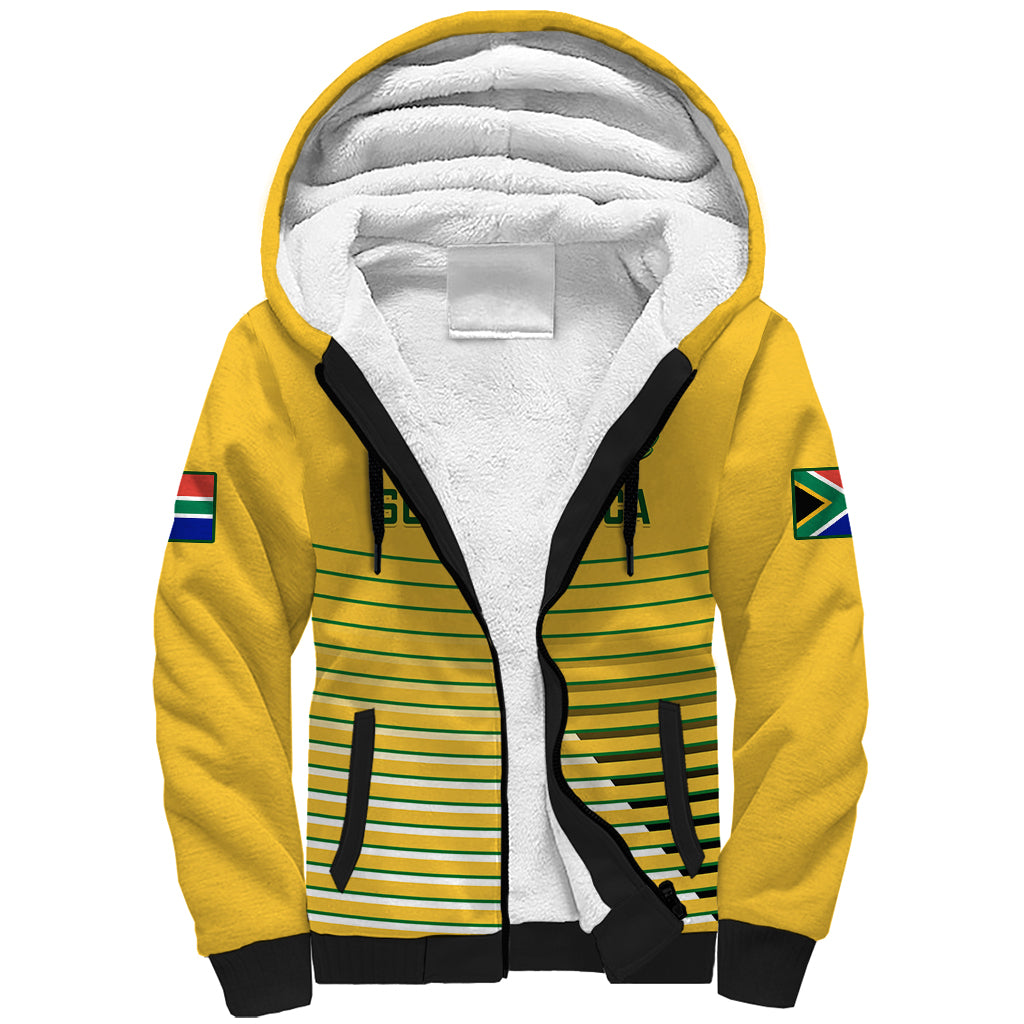 South Africa Soccer Sherpa Hoodie 2023 World Cup Go Banyana Banyana Yellow - Wonder Print Shop