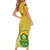 South Africa Soccer Short Sleeve Bodycon Dress 2023 World Cup Go Banyana Banyana Yellow - Wonder Print Shop