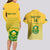 Custom South Africa Soccer Couples Matching Long Sleeve Bodycon Dress and Hawaiian Shirt 2023 World Cup Go Banyana Banyana Yellow - Wonder Print Shop