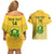 Custom South Africa Soccer Couples Matching Off Shoulder Short Dress and Hawaiian Shirt 2023 World Cup Go Banyana Banyana Yellow - Wonder Print Shop