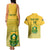 Custom South Africa Soccer Couples Matching Tank Maxi Dress And Hawaiian Shirt 2023 World Cup Go Banyana Banyana Yellow - Wonder Print Shop