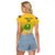 Custom South Africa Soccer Raglan Cropped T Shirt 2023 World Cup Go Banyana Banyana Yellow - Wonder Print Shop