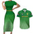 South Africa Soccer Couples Matching Short Sleeve Bodycon Dress and Hawaiian Shirt 2023 World Cup Go Banyana Banyana Green - Wonder Print Shop