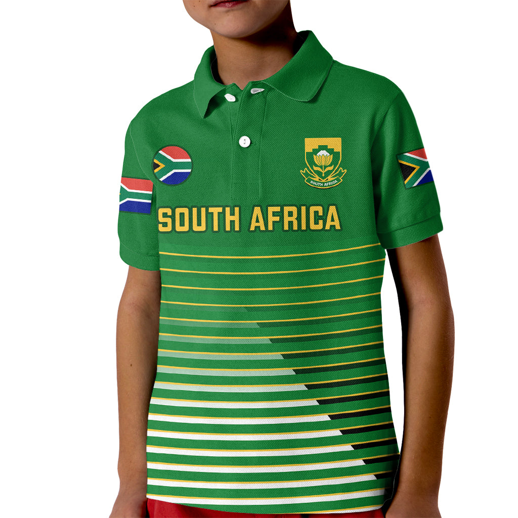 South Africa Soccer Kid Polo Shirt 2023 World Cup Go Banyana Banyana Green - Wonder Print Shop