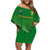 South Africa Soccer Off Shoulder Short Dress 2023 World Cup Go Banyana Banyana Green - Wonder Print Shop