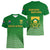 South Africa Soccer Women V Neck T Shirt 2023 World Cup Go Banyana Banyana Green - Wonder Print Shop