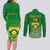 Custom South Africa Soccer Couples Matching Long Sleeve Bodycon Dress and Long Sleeve Button Shirts 2023 World Cup Go Banyana Banyana Green - Wonder Print Shop