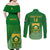 Custom South Africa Soccer Couples Matching Off Shoulder Maxi Dress and Long Sleeve Button Shirts 2023 World Cup Go Banyana Banyana Green - Wonder Print Shop