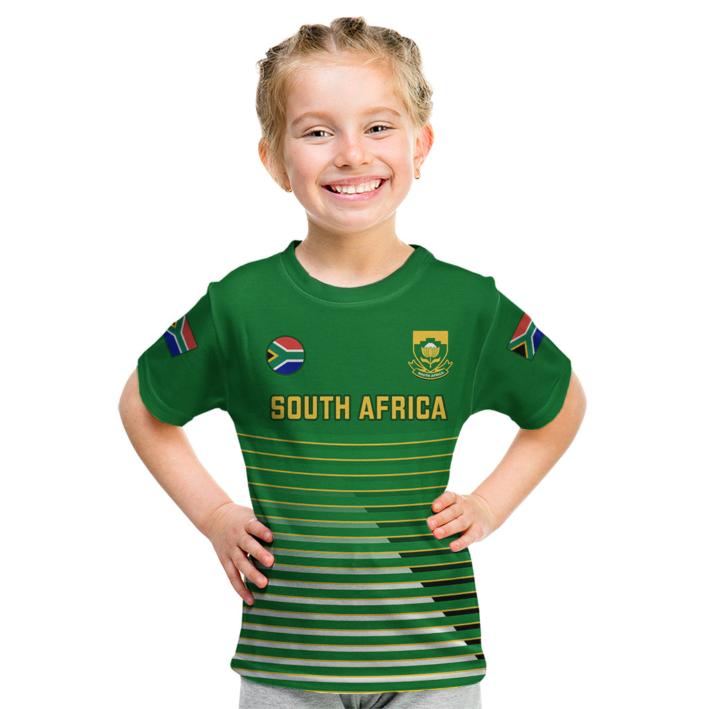 Custom South Africa Soccer Kid T Shirt 2023 World Cup Go Banyana Banyana Green - Wonder Print Shop