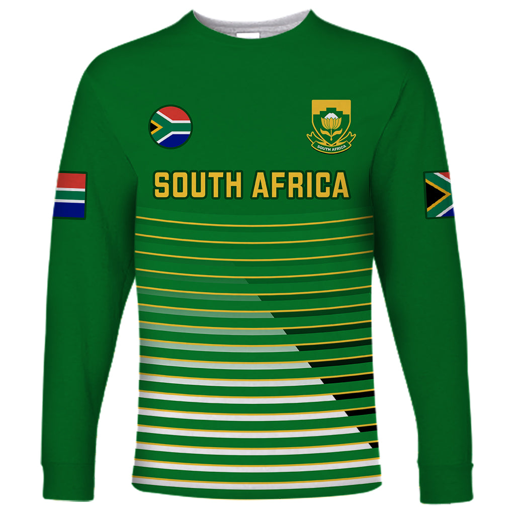 Custom South Africa Soccer Long Sleeve Shirt 2023 World Cup Go Banyana Banyana Green - Wonder Print Shop