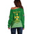 Custom South Africa Soccer Off Shoulder Sweater 2023 World Cup Go Banyana Banyana Green - Wonder Print Shop