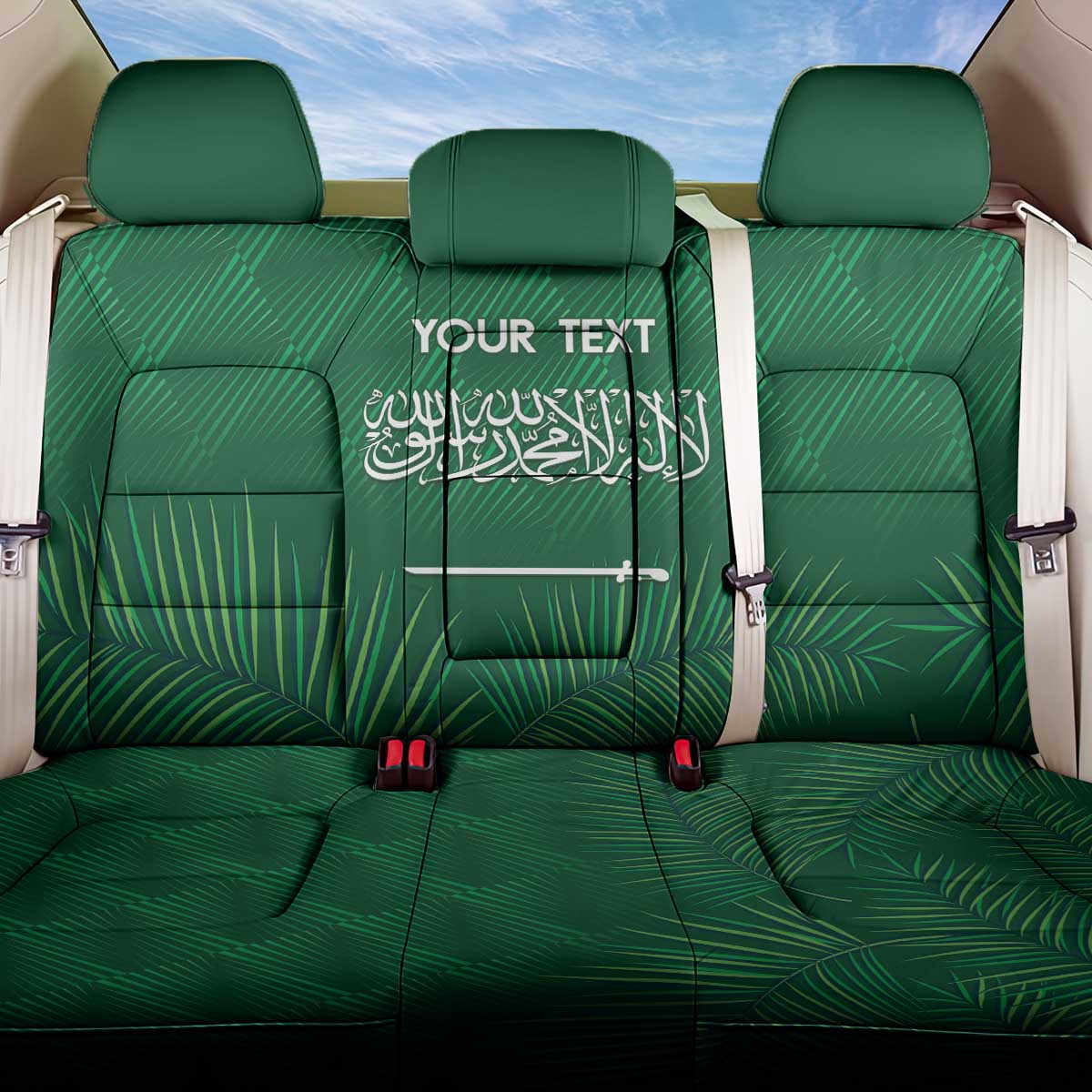 Custom Saudi Arabia Football Back Car Seat Cover Go Green Falcons Sporty Style - Wonder Print Shop