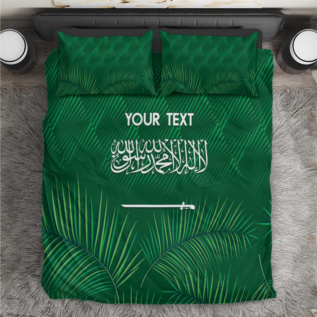 Custom Saudi Arabia Football Bedding Set Go Green Falcons Sporty Style - Wonder Print Shop