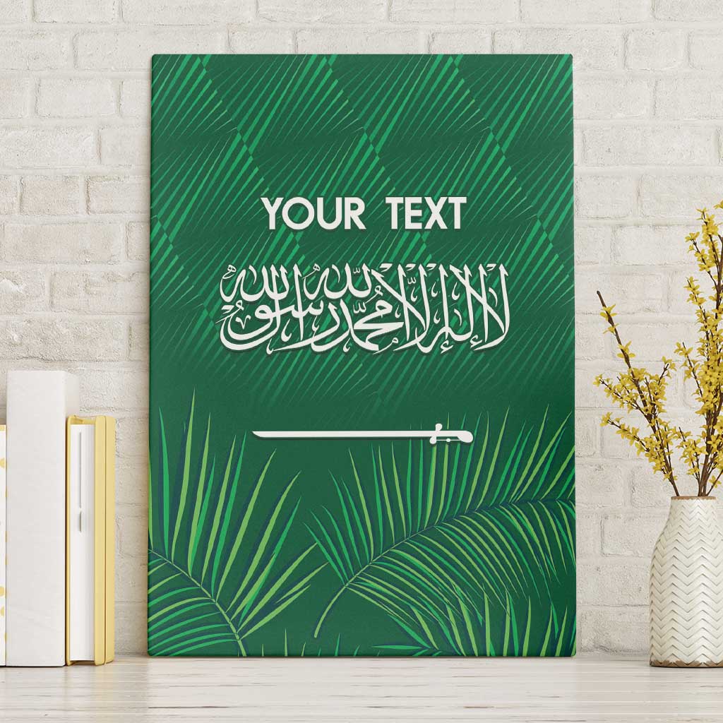 Custom Saudi Arabia Football Canvas Wall Art Go Green Falcons Sporty Style - Wonder Print Shop