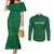 Custom Saudi Arabia Football Couples Matching Mermaid Dress and Long Sleeve Button Shirt Go Green Falcons Sporty Style