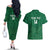 Custom Saudi Arabia Football Couples Matching Off The Shoulder Long Sleeve Dress and Hawaiian Shirt Go Green Falcons Sporty Style - Wonder Print Shop