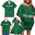 Custom Saudi Arabia Football Family Matching Off Shoulder Short Dress and Hawaiian Shirt Go Green Falcons Sporty Style - Wonder Print Shop