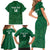 Custom Saudi Arabia Football Family Matching Short Sleeve Bodycon Dress and Hawaiian Shirt Go Green Falcons Sporty Style - Wonder Print Shop