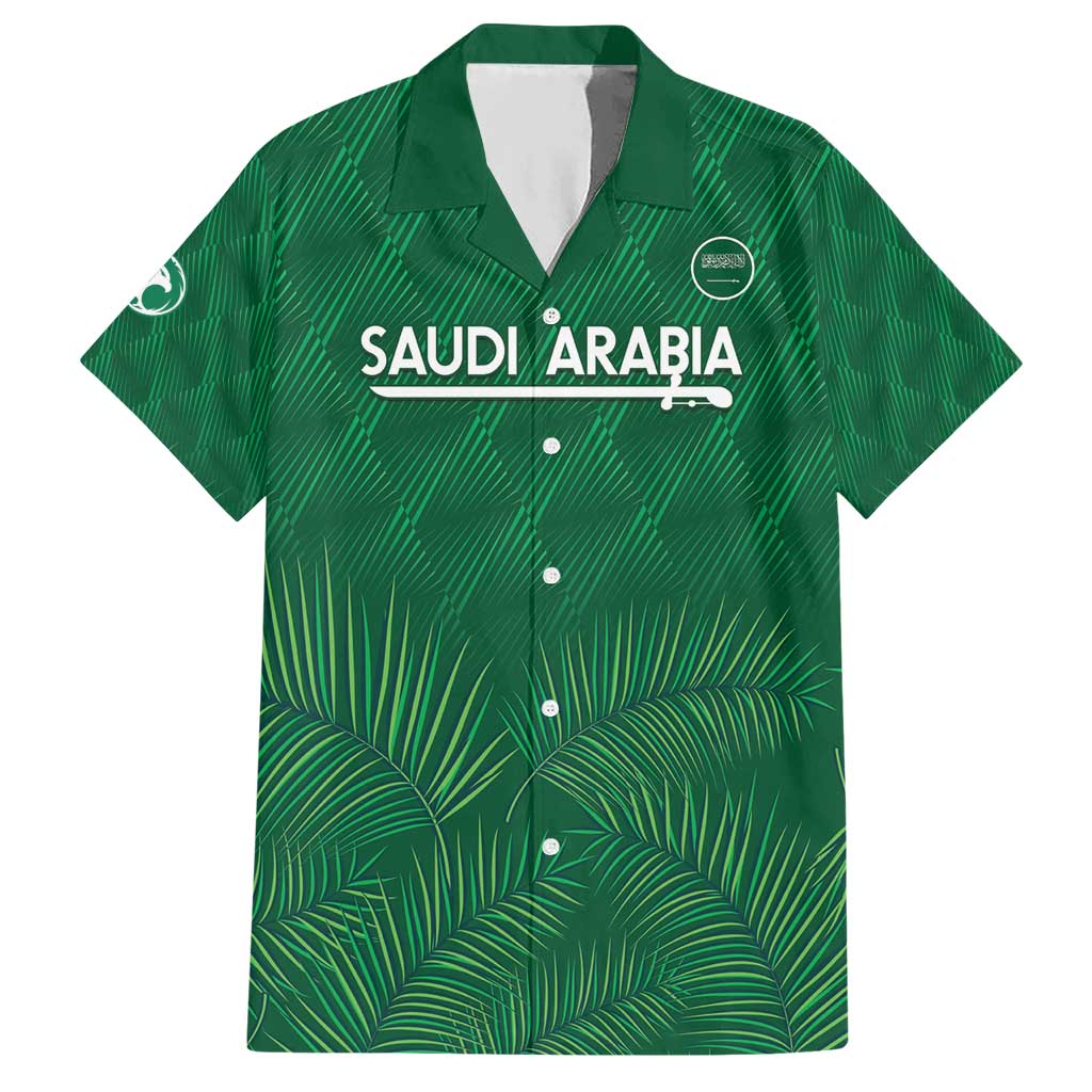 Custom Saudi Arabia Football Hawaiian Shirt Go Green Falcons Sporty Style - Wonder Print Shop