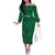 Custom Saudi Arabia Football Off The Shoulder Long Sleeve Dress Go Green Falcons Sporty Style - Wonder Print Shop