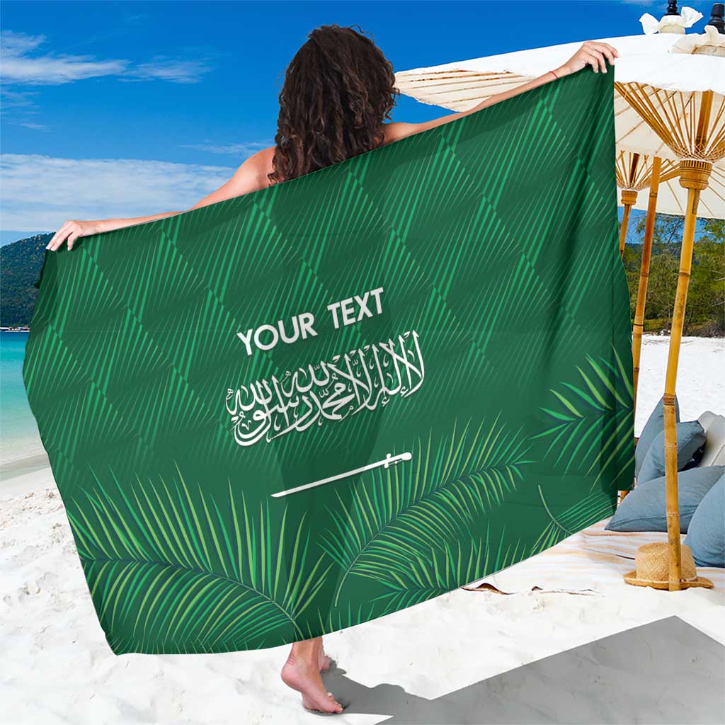 Custom Saudi Arabia Football Sarong Go Green Falcons Sporty Style - Wonder Print Shop