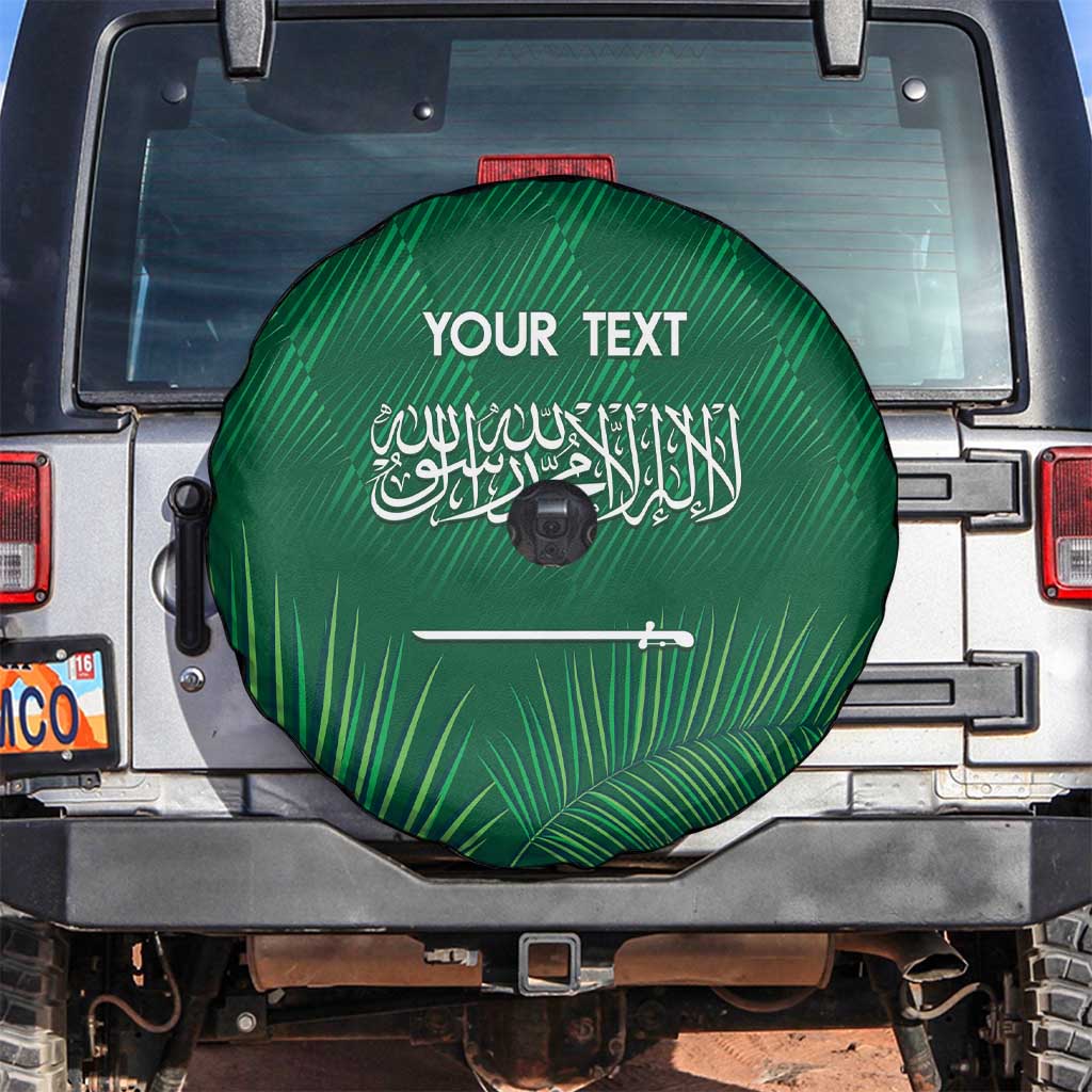 Custom Saudi Arabia Football Spare Tire Cover Go Green Falcons Sporty Style - Wonder Print Shop