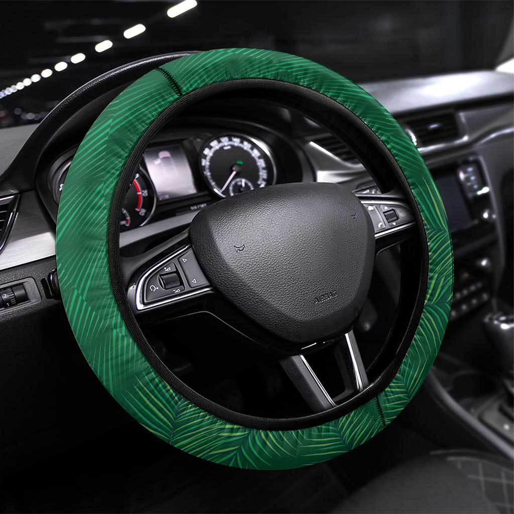 Saudi Arabia Football Steering Wheel Cover Go Green Falcons Sporty Style - Wonder Print Shop