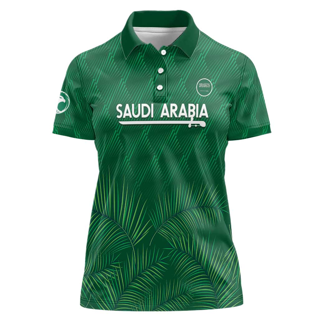 Custom Saudi Arabia Football Women Polo Shirt Go Green Falcons Sporty Style - Wonder Print Shop