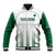 Custom Saudi Arabia Football Baseball Jacket Go Green Falcons Sporty - White Version - Wonder Print Shop